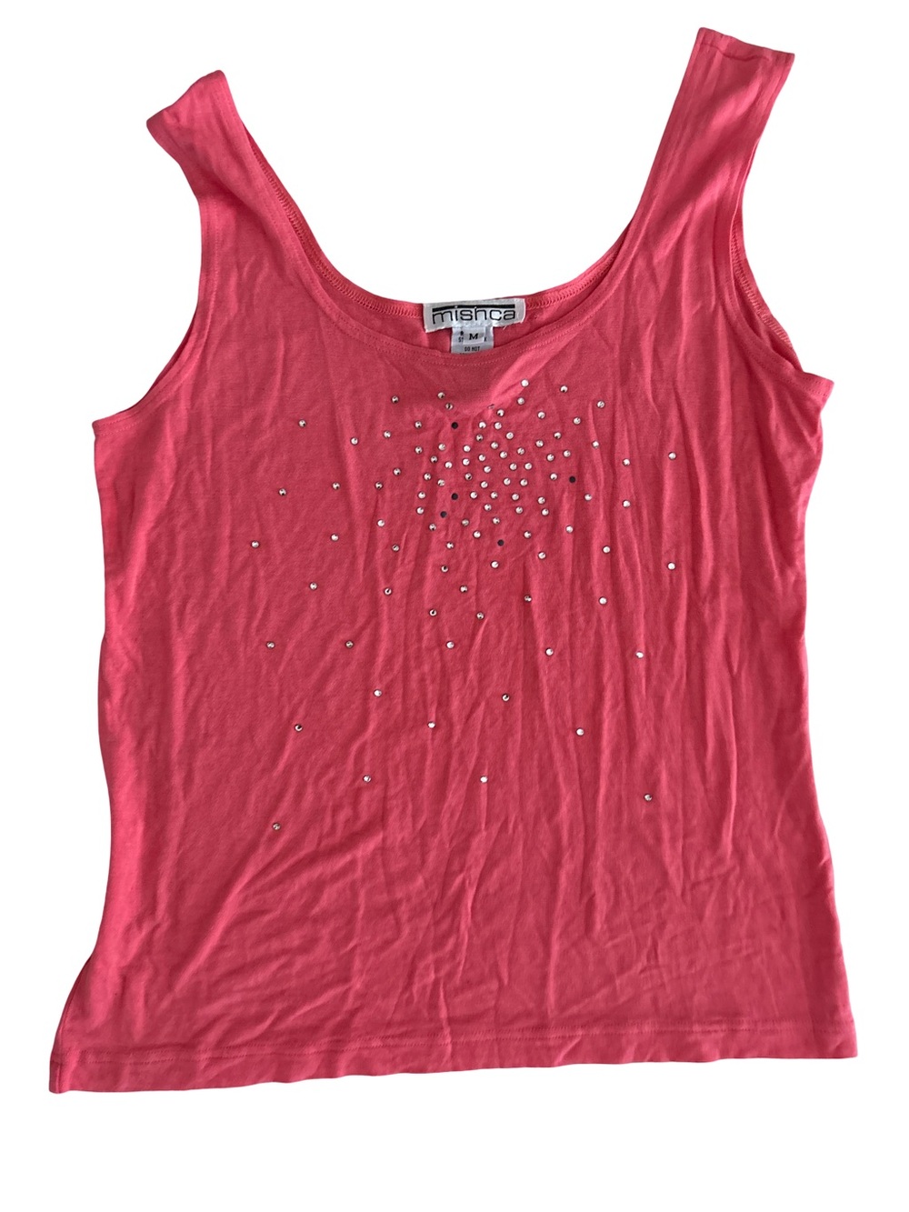 Mishca Pink Embellished Scoop Neck Tank Top